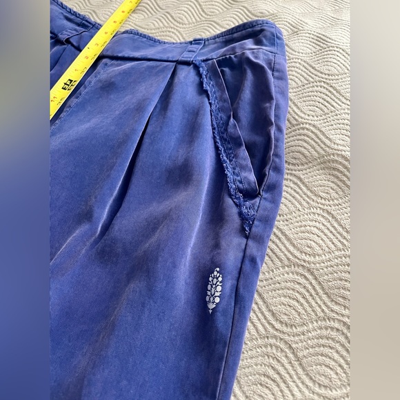 Free People NWOT pleat front sueded pants in purple size XS - Picture 4 of 8